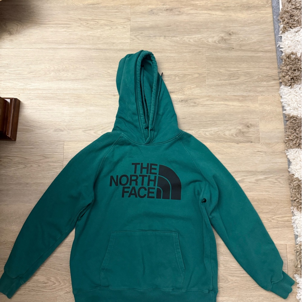The North Face Teal Hoodie with Black Logo